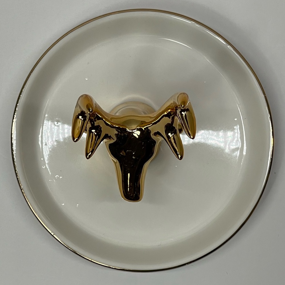 Deer Ring Display Holder Mini Trinket Tray Jewelry Ceramic Dish Pendant Case mom - Picture 6 of 17